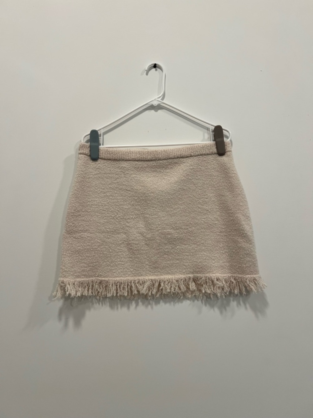 Zara Cream Fringe Mini Skirt